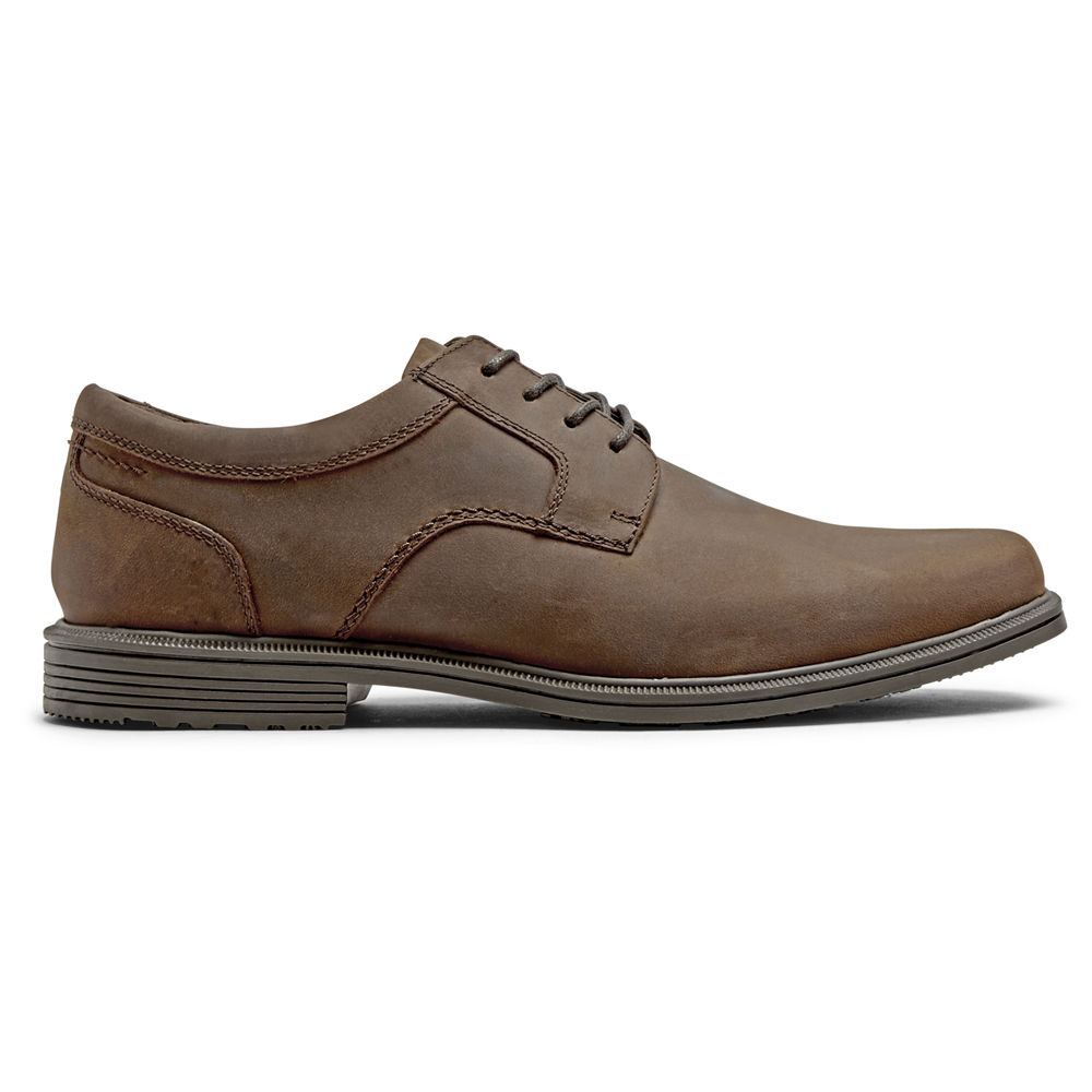 Rockport Singapore Mens Oxfords - Robinsyn Waterproof Plain Toe Brown - MO0829673